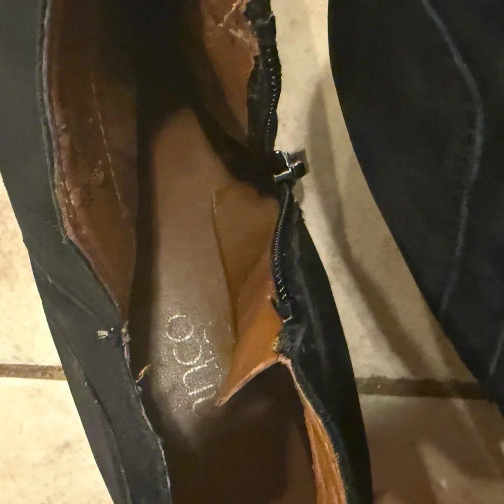 Franco Sarto Black Suede Ankle Boots - Picture 6 of 6